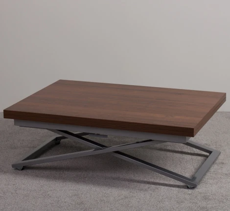 Стол-трансформер Левмар Compact D44/S59 миланский орех/ опоры серебро от фабрики Levmar