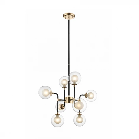 Потолочная люстра на штанге Zumaline Riano P0454-08C-SDGF (220V, шарики, молекулы)