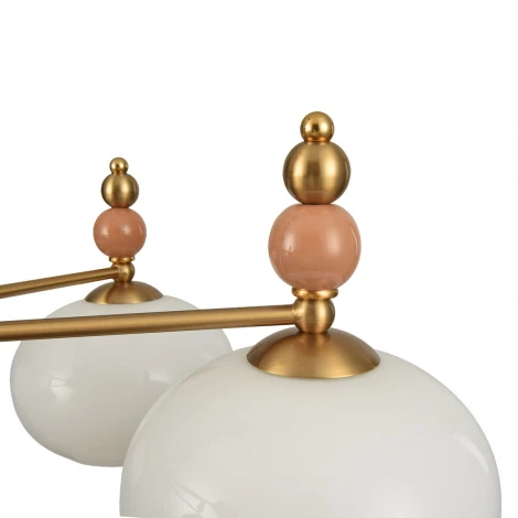 Потолочная люстра на штанге Lumion Piccolo 8425/8C бронза/белый/бежевый/коричневый, металл/керамика/стекло E27 8*60W 220V