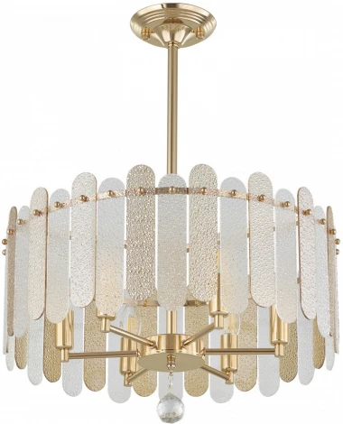 Подвесная люстра хрустальная на штанге Arte Milano Sorrento-3109 373109/6/350/500 GD (220V)