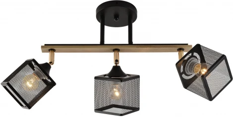 Спот на штанге Reluce 01591-3.3-03B BK+FGD+WOOD (220V)