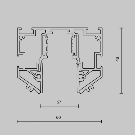 Шинопровод магнитный 48V для монтажа в натяжной ПВХ потолок 3м черный Maytoni Busbar trunkings Exility TRX034-SCH-423B