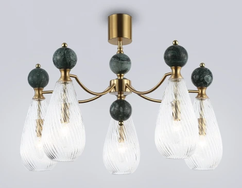 Потолочная люстра на штанге с мрамором Ambrella Ceramo Modern LH53292