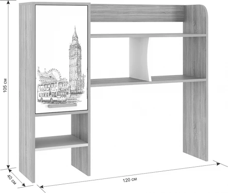 Лайт-1 Надстройка стола компьютерного 1200 Mebelson арт.NKL01S1.2.1623