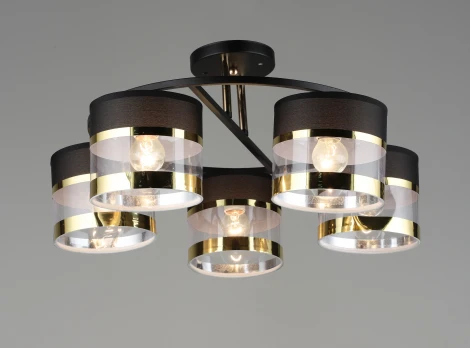 Потолочная люстра на штанге Мелодия Света SL1N SL6601-5 BK+FGD 000060448