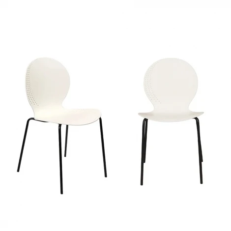 Комплект из 2-х стульев Wave белый с черными ножками Bradex Home FR 1064P