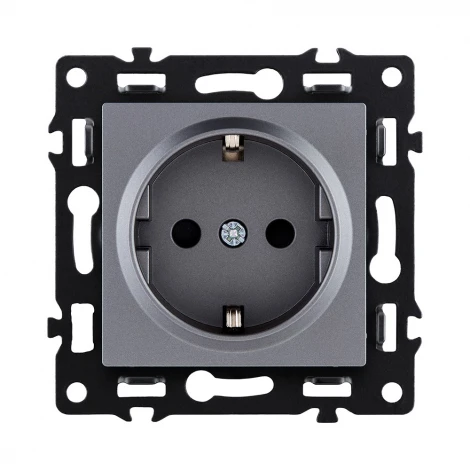 Розетка штепсельная SCHUKO 16A/250 В серый Kollinger Asthetik AS-014GY