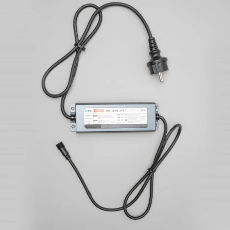 Блок питания электронный 150W для Нитей 24В, до 2000 LED, провод черный каучук, IP65 Laitcom DM-150F-24V