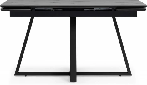 Керамический стол Notta Памелла 140(200)х80 серый мрамор larka grey / черный арт.612905