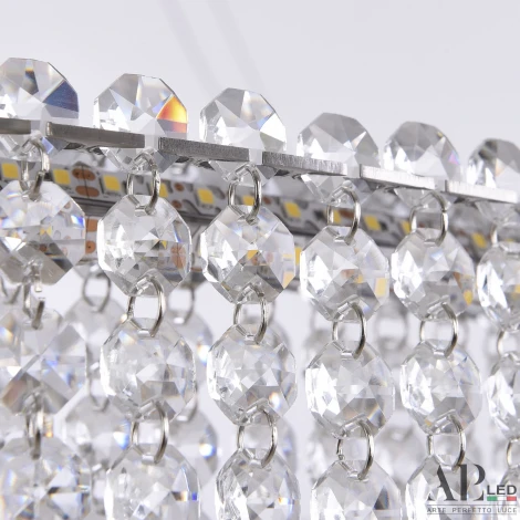 Подвесная люстра светодиодная APL LED Sicilia SH02.93.C.Ni.4000 (220V, хрусталь, на тросе)