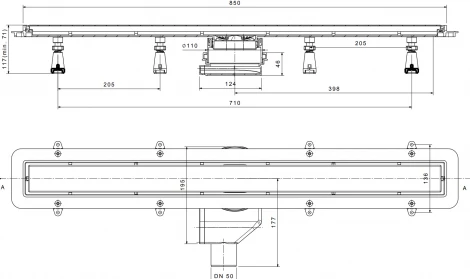 Душевой лоток Pestan Confluo Premium Line 850 белое стекло/сталь