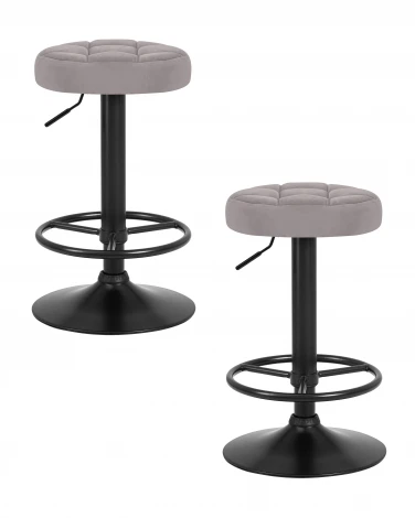 Набор 2 шт табурет барный DOBRIN BRUNO BLACK (серый велюр (MJ9-75))
