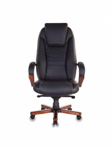 Кресло руководителя Бюрократ T-9923MAHOGANY черный кожа крестовина металл/дерево