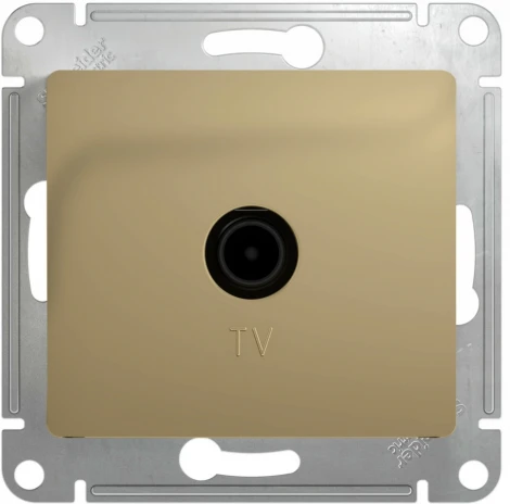ТВ-розетка встраиваемая оконечная (титан) Systeme Electric Glossa GSL000491