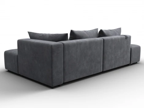 Диван угловой Лига-103 НПБ угол правый (ДСП,Брус,Фанера,Велюр/Темно-серый) Лига Диванов 134824