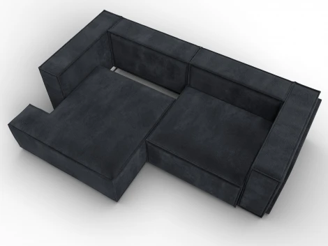 Диван угловой Лига-061 угол левый (ДСП,Брус,Фанера,Велюр/Темно-серый) Лига Диванов 131153L