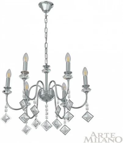 Подвесная люстра Arte Milano AM342101 342101/6 CR (220V, подвески, на цепи, подсвечник, свеча)