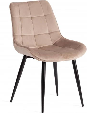 Стул ABRUZZO ( mod. 8060 ) / 2 шт. в упаковке Tetchair (Металл,Велюр/Бежевый,Черный) арт.24542
