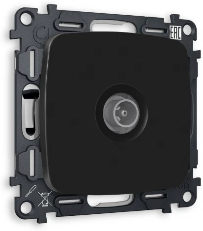 Комплект механизма Ambrella Volt TV розетки оконечной OMEGA MO813010 Черный матовый 50-870 MHz 1dB QUANT