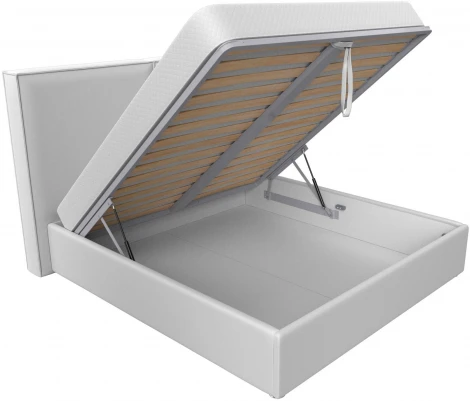 Кровать интерьерная Аура 200 (Белый/Экокожа) Лига Диванов арт.120573