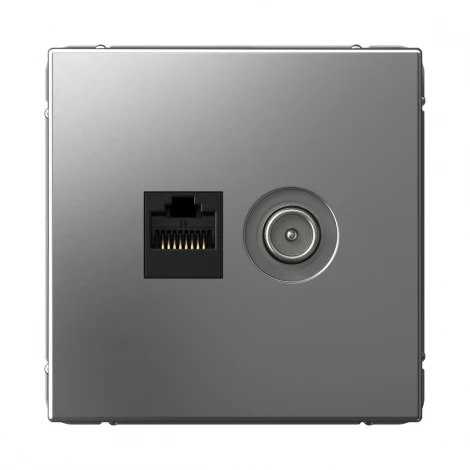 Розетка ТВ + Ethernet RJ-45 (сталь) Systeme Electric GAL000989