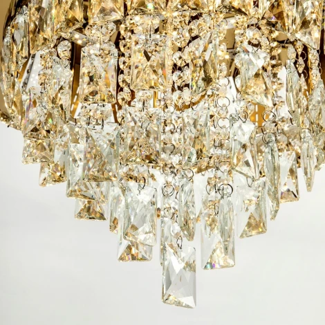 Потолочная люстра светодиодная хрустальная с пультом и управлением смарфоном с регулировкой цветовой температуры и яркости LED4U LED4U L9437-500 GD с УД