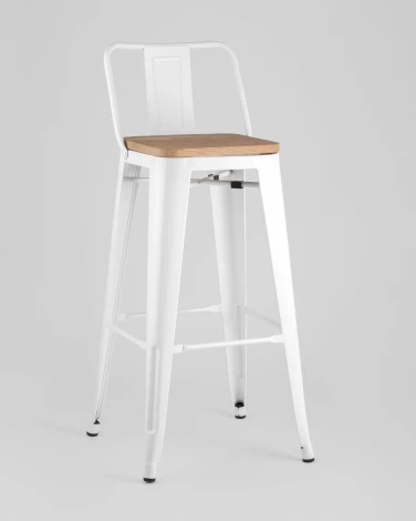 Стул барный Stool Group TOLIX WOOD со спинкой белый глянцевый УТ000000675