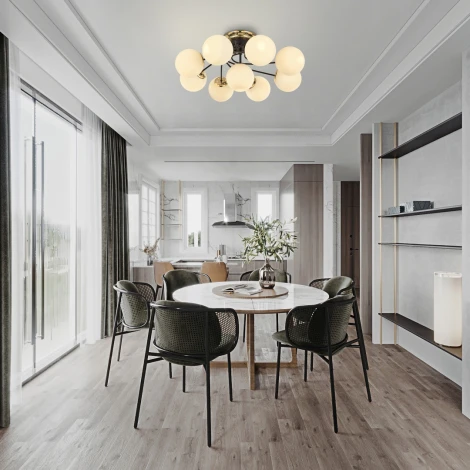 Потолочная люстра Arte Milano Neapolis-76408 276408/8+1 BK/GD (220V, шар)