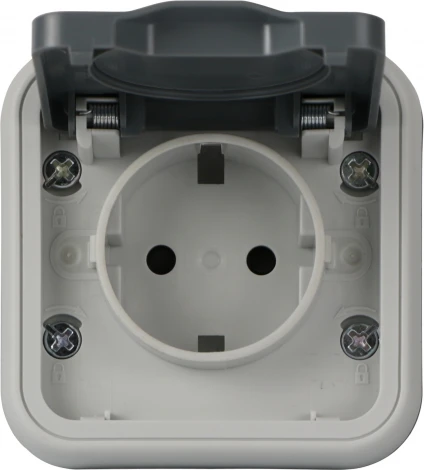 Рамка с крышкой для скрытой установки розетки одиночный, цвет серый, IP55, серия W55 Donel W55 DIP62040