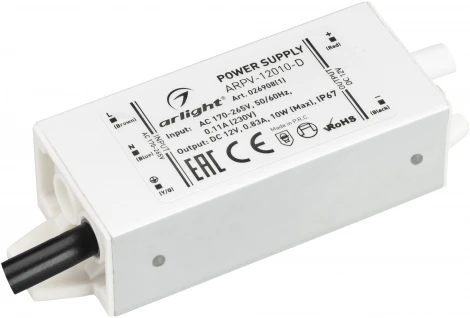 Блок питания ARPV-12010-D (12V, 0.83A, 10W) (Arlight, IP67 Металл, 3 года) 026908(1)