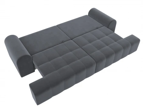 Диван прямой Лига-080 (ДСП/Пластик/Велюр/Серый) Лига Диванов 131117