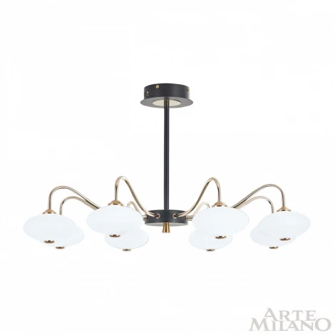 Потолочная люстра на штанге Arte Milano 273908/8 BK/GD (LED, 220V)