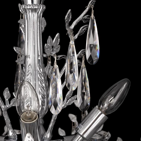 Подвесная люстра Citilux Ritz CL310081 (220V, хрусталь, подвески, на цепи, листья, ветки)