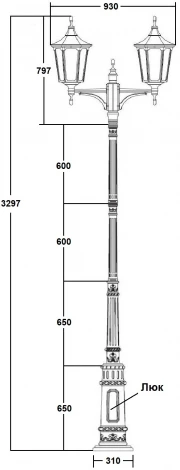 Наземный фонарь IP44 Oasis Light ALBORG L 79710LA/E7 09 Bl (220V, фонарь)