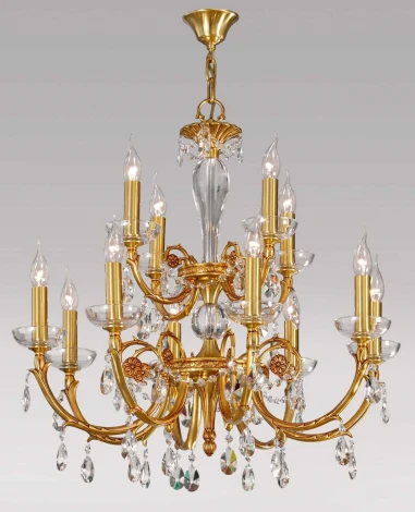 Подвесная большая люстра Bejorama Karola 2623/8+4 (220V, на цепи, подсвечник, свеча)