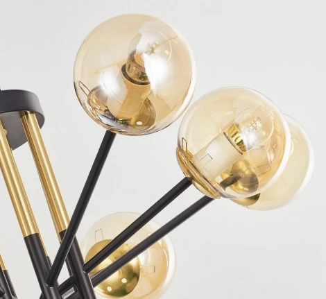 Потолочная люстра на штанге Arte Milano Neapolis-73708 273708/8 BK/GD (220V, шар, молекулы)