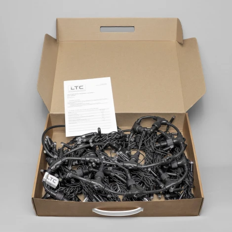 Гирлянда Занавес 2 x 3 м тепло-белый 220В, 600 LED, провод черный каучук 2,3мм, IP65 Laitcom ECO602-1-2WW