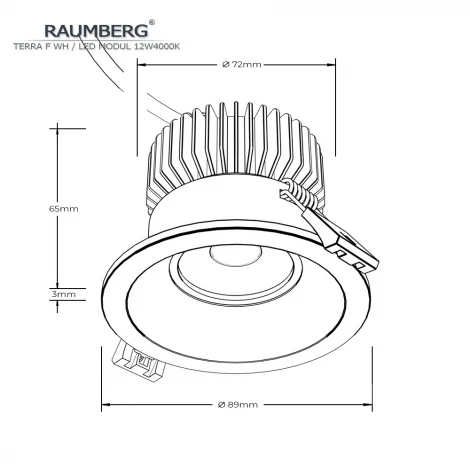 Встраиваемый светильник Raumberg Terra F TerraF\Wh\12W4000K White Led 12w 4000K