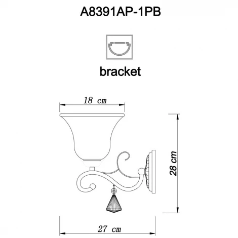 Бра Arte Lamp Conis A8391AP-1PB