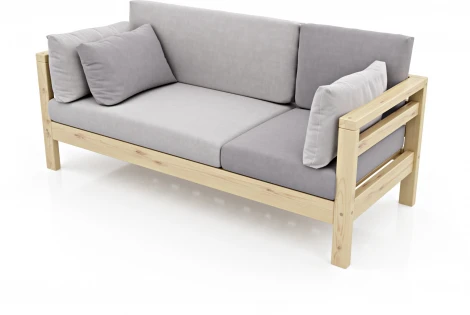 Диван Arsko прямой Домино Б сосна велюр светло-серый/темно-серый