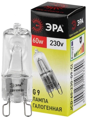 Лампочка галогеновая G9 60 Вт ЭРА G9-JCD-60-230V-CL G9-JCD-60-230V-CL