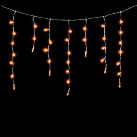 Гирлянда Бахрома с Колпачком 4,9 x 0,5 м Жёлтая 220В, 189 LED, Провод Прозрачный ПВХ, IP65