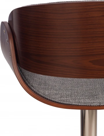 Барный стул LANDO (mod.4036) (Металл,Дерево,Ткань/Серый,Орех,Хром) Tetchair арт.21828