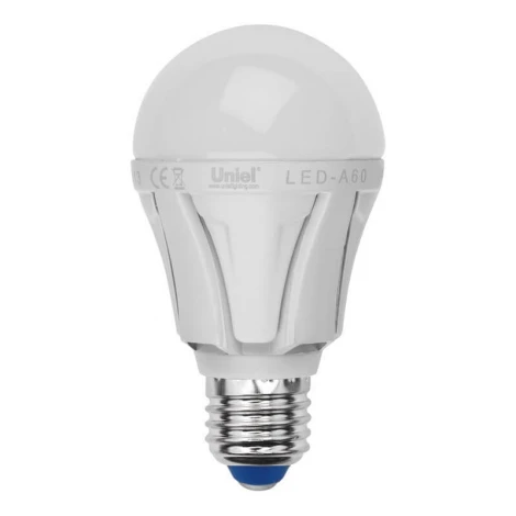 Лампочка светодиодная E27 10W шар белая Uniel LED-A60 10W/WW/E27/FR PLP01WH Набор из 5штук