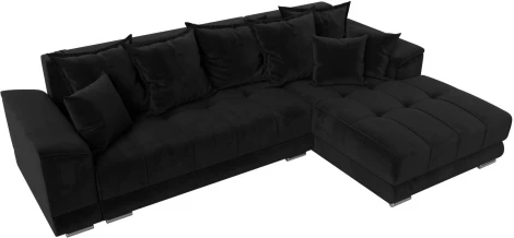 Диван угловой НордСтар правый угол (Черный/Велюр) Лига Диванов арт.121112