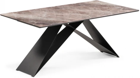 Стеклянный стол Woodville Ноттингем 180х90х74 карелия / черный 553544