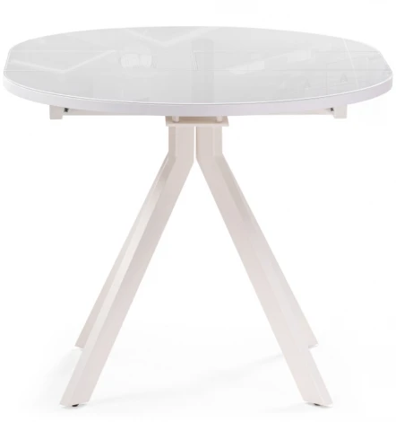 Стеклянный стол Notta Ален 90(120)х90х75 белый 516555