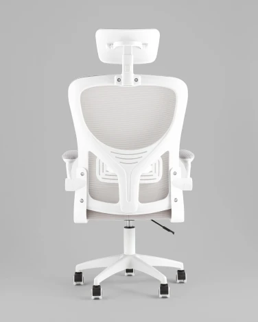 Кресло офисное TopChairs Core серый с подголовником пластик белый TopChairs УТ000041968