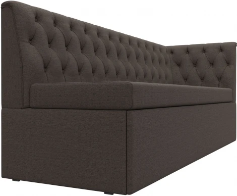 Диван кухонный Маркиз с углом справа (Коричневый/Рогожка) Лига Диванов арт.122441