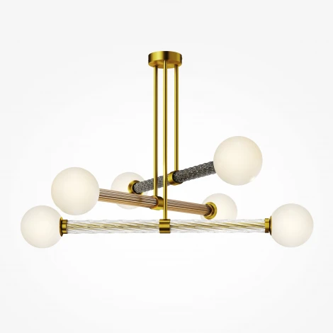 Потолочная люстра ярусная на штанге Maytoni Teatro MOD287PL-06BS (220V, шарики)